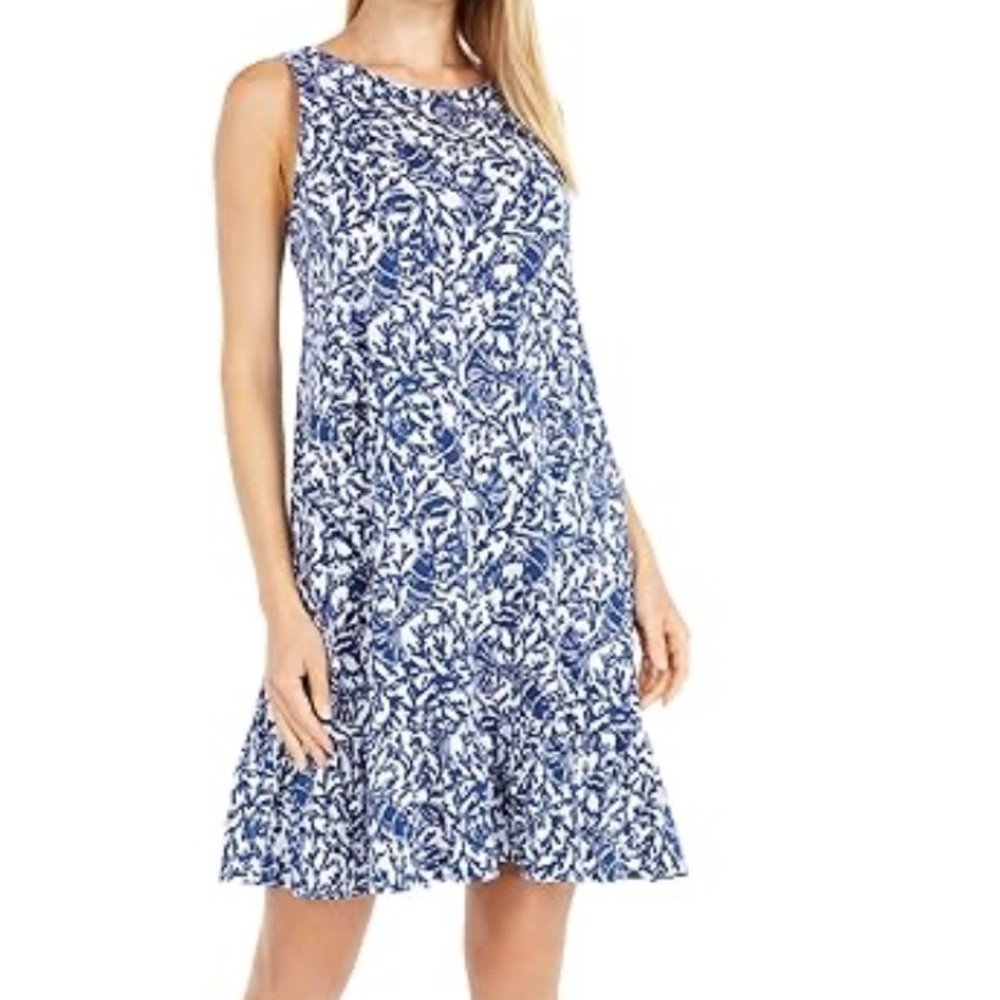 Lilly Pulitzer Women's Kristen Flounce Dress Oyster Blue Krillin It